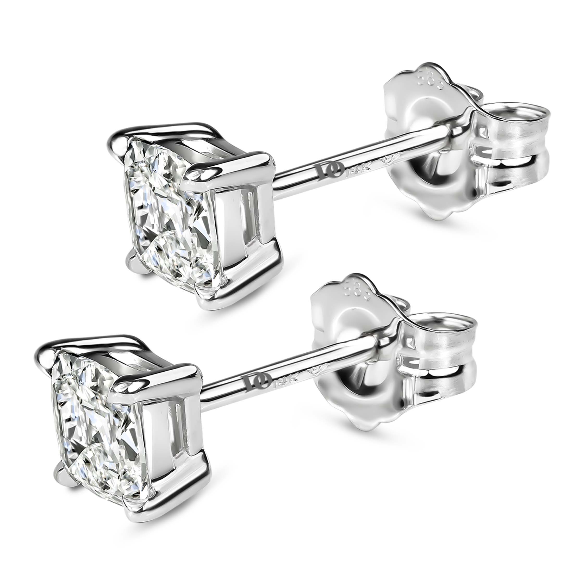 Party Wear Lab Grown Diamond Stud Earrings, 1.50 Grams, 14 Kt at Rs  77500/pair in Surat